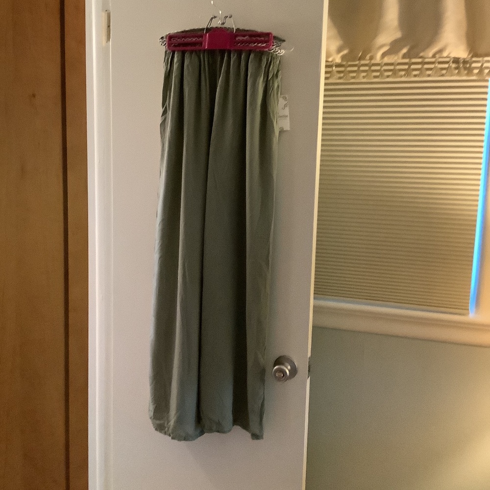 New with tag, wide leg light olive pants, made in Italy.